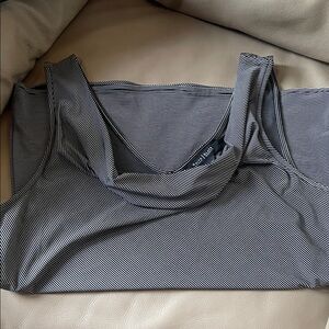 White House Black Market Black and White Striped tank